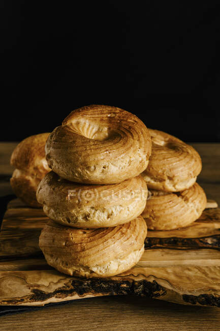 Choux pastry rings close-up view — Stock Photo