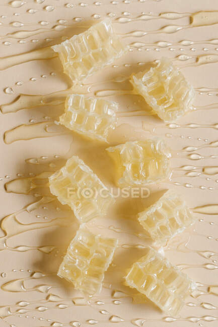 Шаблон шматочків медового кошика монохромний фон — стокове фото