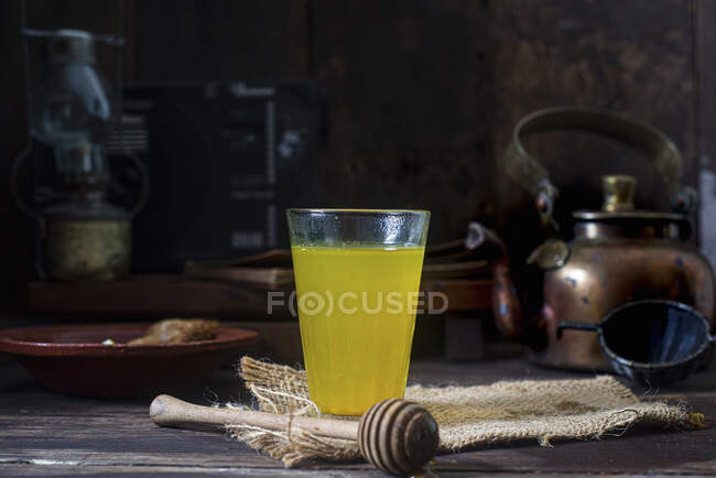 Ginger turmeric drink close-up view — Stock Photo