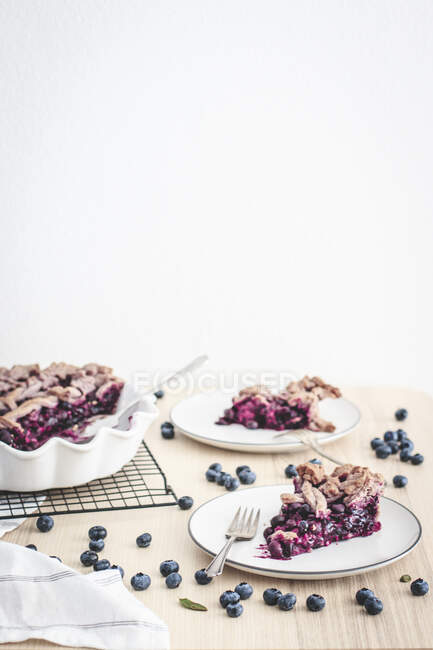 Primo piano colpo di deliziosa torta di mirtilli — Foto stock