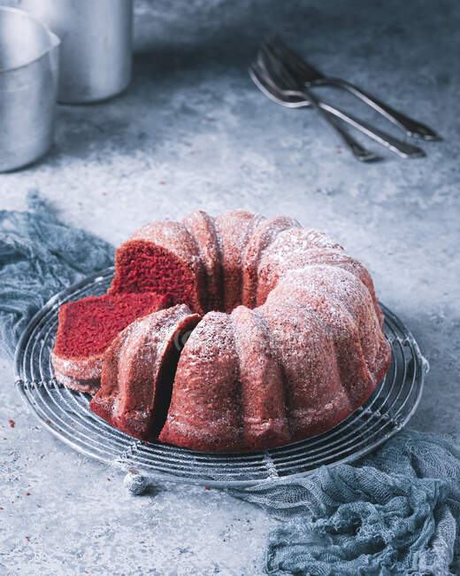 Gâteau lapin velours rouge sans gluten — Photo de stock