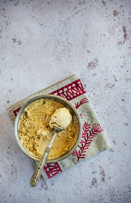 Coffee ice cream, closeup — Stock Photo