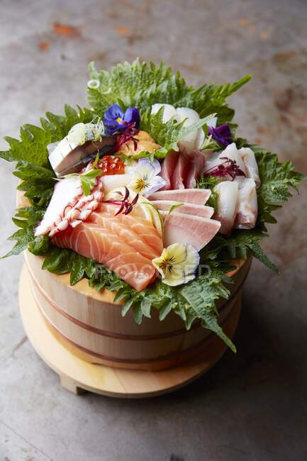 Verschiedene Sashimi (Japan) Nahaufnahmen — Stockfoto