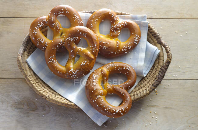 Fresh pretzels close-up view — Stock Photo