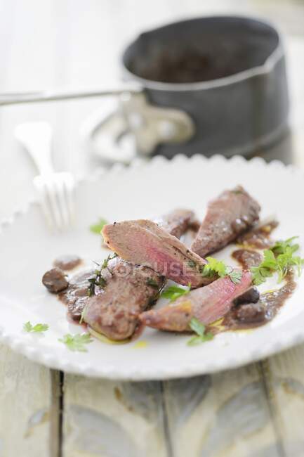 Lamb fillets with herbs — Stock Photo