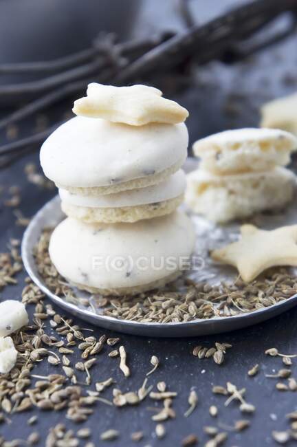 Biscoitos de anis, anis e manteiga — Fotografia de Stock