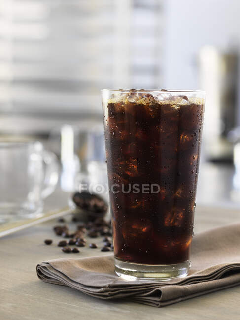 A glass of iced coffee — Stock Photo