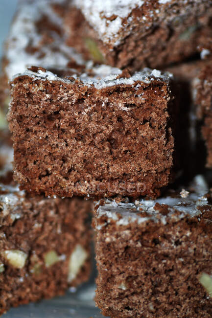 Berliner Brot (gingerbread and hazelnut Christmas cake), stacked — Stock Photo