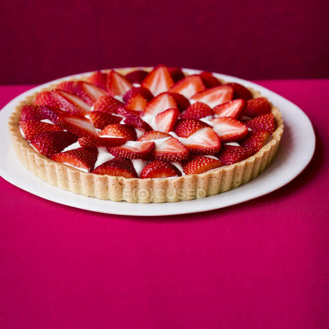Tarte aux fraises au sucre brun — Photo de stock