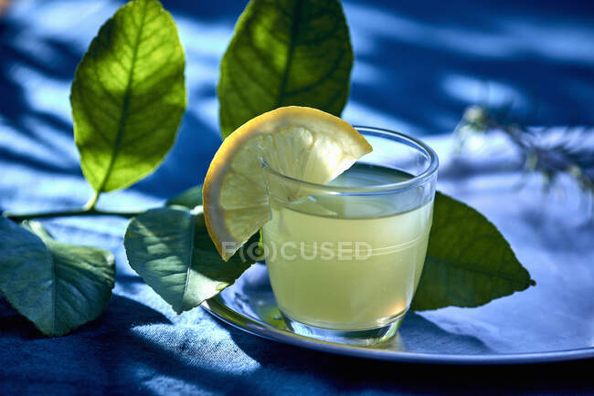 Un vaso de limoncello - foto de stock