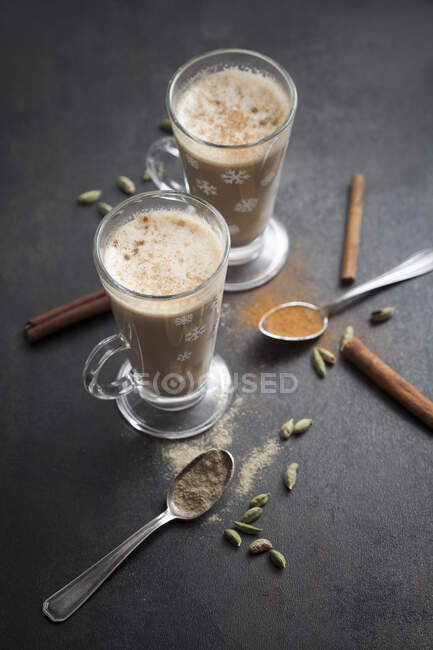 Chai latte, close-up shot — Fotografia de Stock