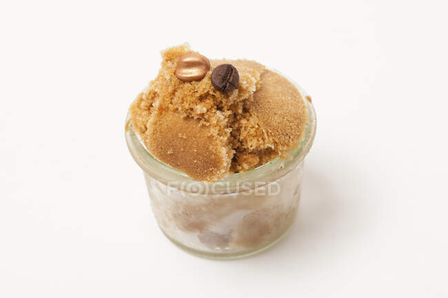 Coffee ice cream in a glass — Stock Photo