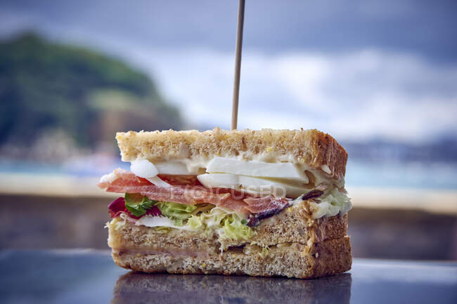 Un sándwich de club (de cerca) - foto de stock