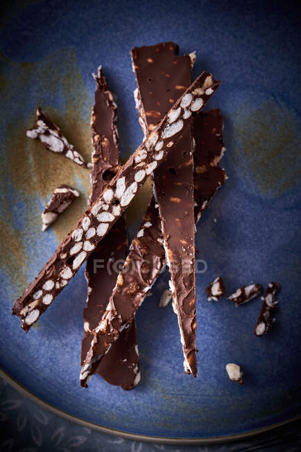 Riz soufflé enrobé de chocolat — Photo de stock