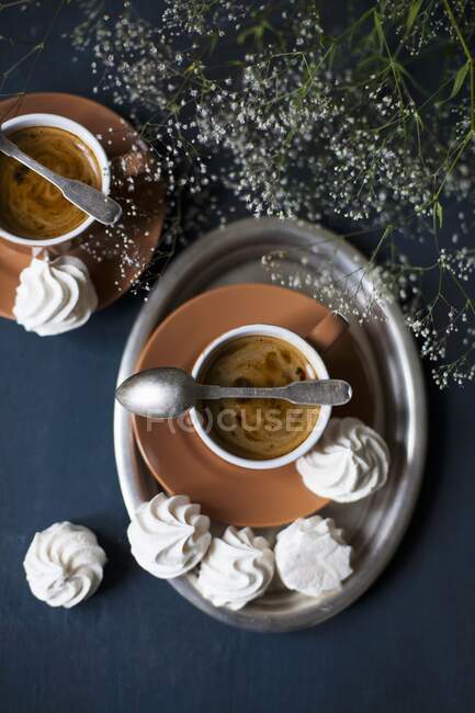 Bolachas de café expresso e merengue — Fotografia de Stock
