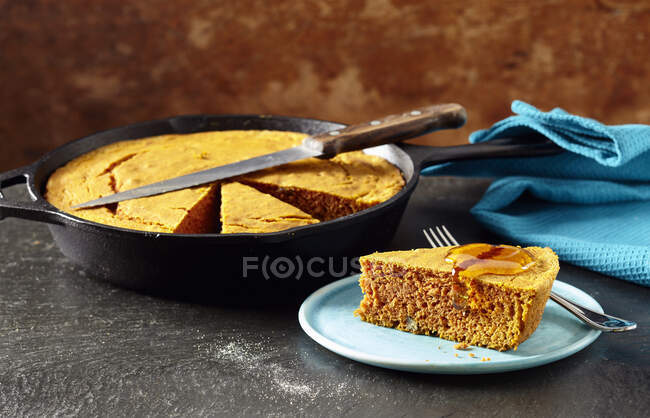 Cornbread, closeup shot on table — Stock Photo