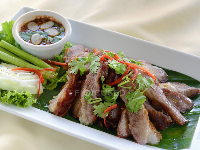 Kor Moo Yang (gegrillter Schweinenacken, Thailand) — Stockfoto