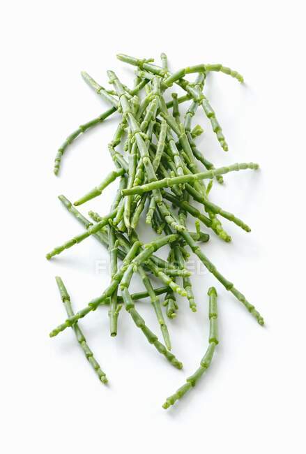 Fresh green beans on white background — Stock Photo