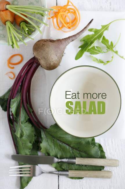 Un poster per mangiare sano - Mangia più insalata — Foto stock