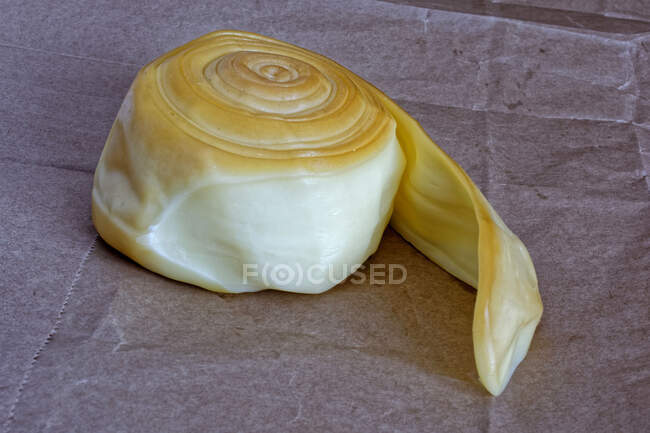 Smoked Gomolya cheese close-up view — Stock Photo