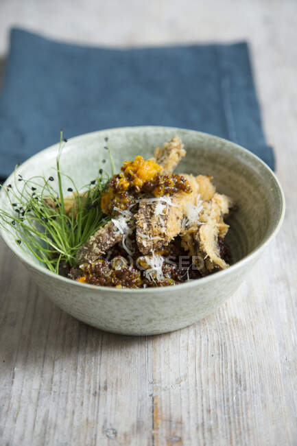 Amaranto risoto com cogumelos portobello (vegan) — Fotografia de Stock