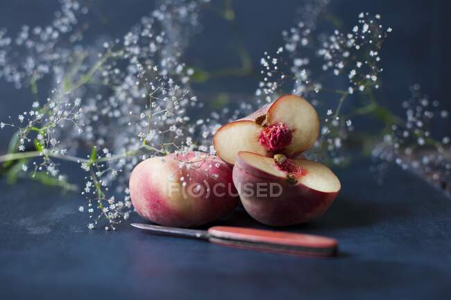 Fresh Peaches close-up view — Stock Photo