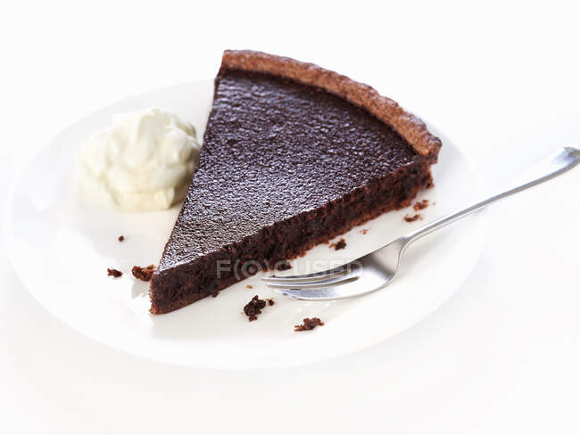 Бельгийский шоколадный тарт — стоковое фото