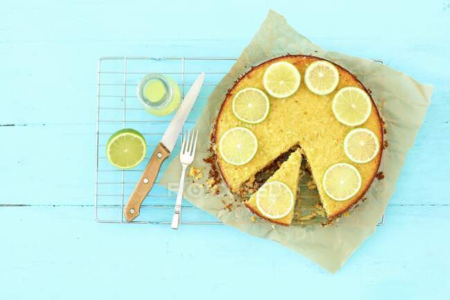 Coconut and lime cake — Stock Photo