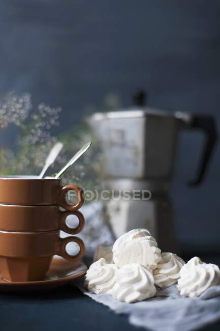 Bolachas de café expresso e merengue — Fotografia de Stock