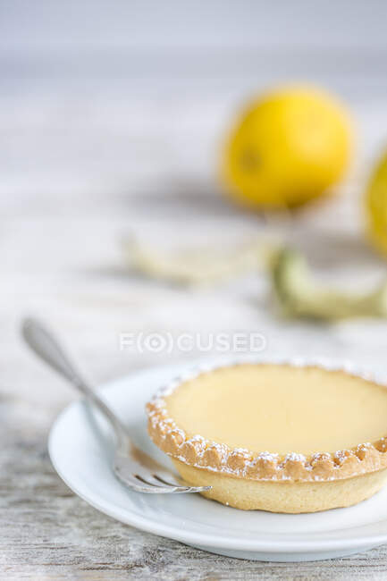 Una crostata alla crema di limone — Foto stock