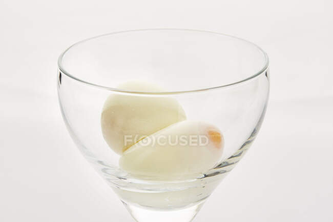 Soft-boiled eggs in a glass — Stock Photo