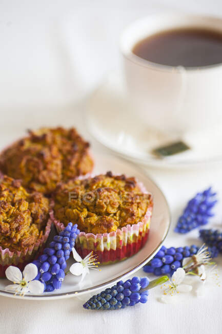 Carrot muffins close-up view — Stock Photo