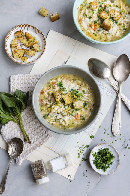 Instant pot italian chicken soup — Stock Photo