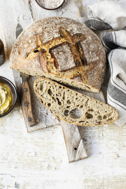 Sourdough bread close-up view — Stock Photo