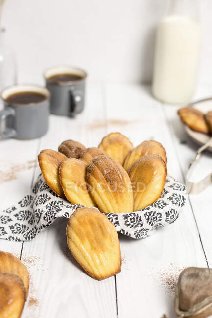 Madeleines on table close-up view — Stock Photo