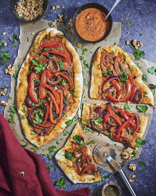 Turkish Pide Pizza top view — Foto stock