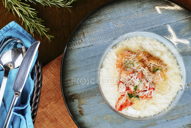 Italian risotto with shrimp and crab — Stock Photo