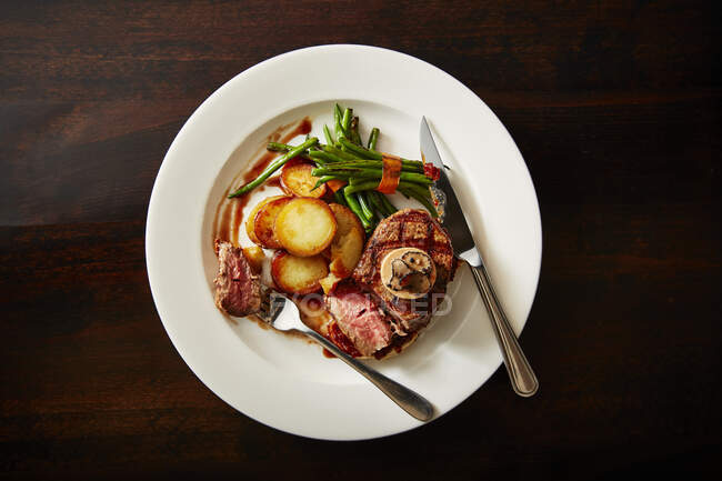Filet of beef Rossini, top view — Stock Photo