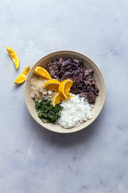 Feijoada Bowl (bean dish with meat, Portugal, Brazil) — Stock Photo