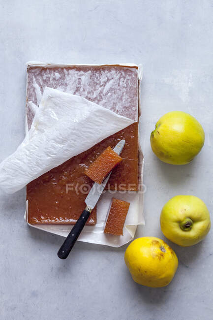 Pasta de marmelo vista de close-up — Fotografia de Stock