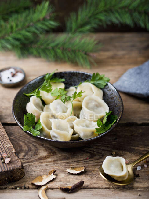 Uszka - Traditional Polish Christmas dumplings — Stock Photo