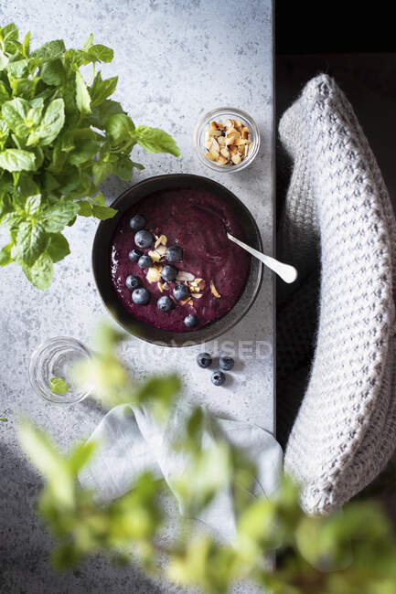 Blueberry Smoothie mit frischen Beeren — Stockfoto