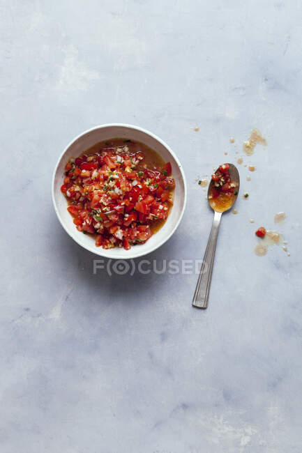Rougaille (scharfe Tomaten-Chili-Sauce, Mauritius)) — Stockfoto