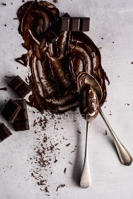 Salsa al cioccolato vista da vicino — Foto stock