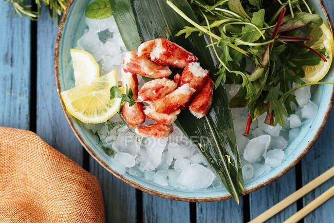 Rey cangrejo sashimi vista de cerca - foto de stock
