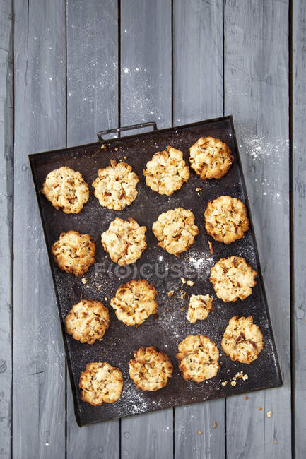 Walnut cookies with apples — Stock Photo