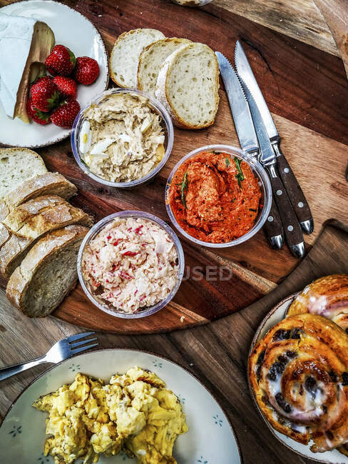 Spreads for brunch close-up view — Stock Photo