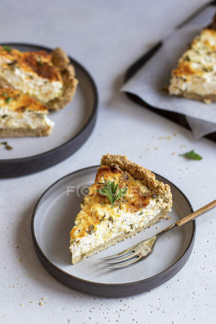 Cottage cheese pie close-up view — Stock Photo