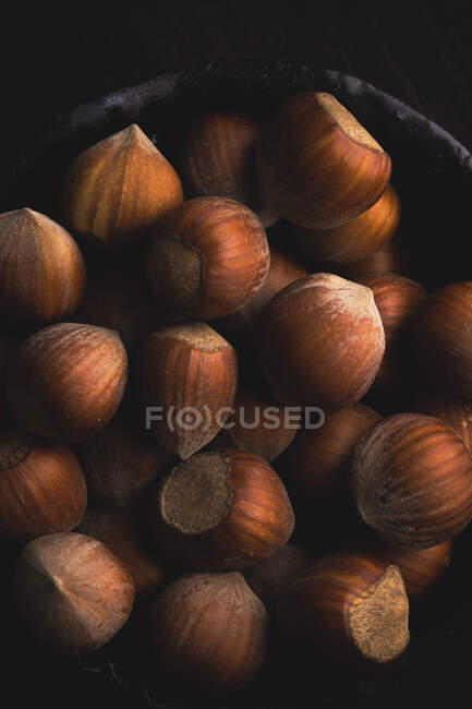 Hazelnuts nuts close-up view — Stock Photo