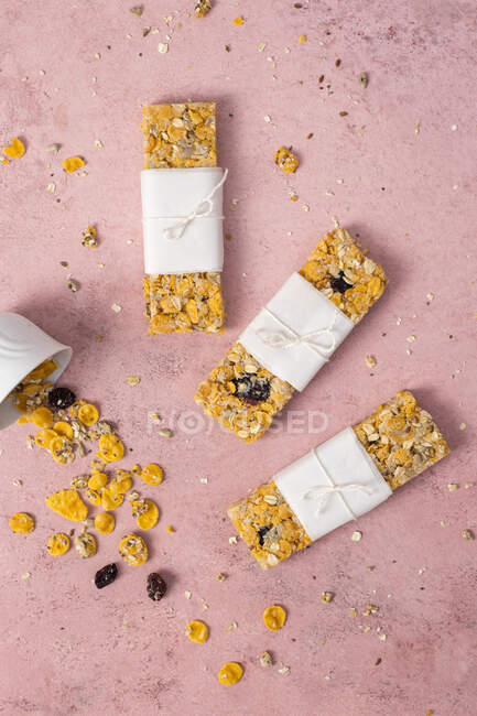 Cereal bars close-up view — Stock Photo